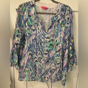 Lilly Pulitzer Eleanora Silk Blouse
